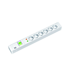 PDU19'' 6xSchuko Alb, intr., 2 m fisa Schuko, AL,prot.