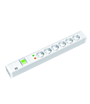 PDU19'' 6xSchuko Alb, intr., 2 m fisa Schuko, PVC,prot.