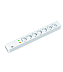 PDU19'' 7xSchuko Alb, 2 m fisa Schuko, PVC,prot.