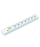 PDU19'' 7xSchuko Alb, interupator, 2 m fisa Schuko, PVC