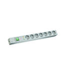 PDU19'' 7xSchuko, 2 m fisa Schuko, AL, intr.,prot.