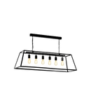 Pendant luminaire "Calanna" 6x 60W black IP20