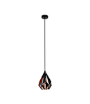 Pendant luminaire "Carlton 1" 60W black copperIP20