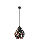 Pendant luminaire "Carlton 1" 60W black copperIP20