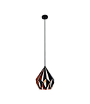 Pendant luminaire "Carlton 1" 60W black copperIP20