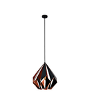 Pendant luminaire "Carlton 1" 60W black copperIP20