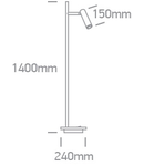 Peristeria SL LED 3W + 8W 730lm 3000K Ra80 230V IP20 black