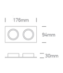 Pinta-A 2x50W GU10 230V, IP20, alb