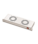 Placă 19” cu 2 ventilatoare, 1U, comutator ON/OFF, RAL7035