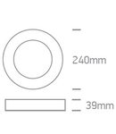 Plano Round LED Plafo, 16W, 4000K, 1118lm, IP40, alb