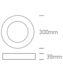 Plano Round LED Plafo, 30W, 4000K, 1997lm, IP40, alb