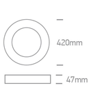 Plano Round LED Plafo, 40W, 3000K, 2520lm, IP40, alb