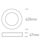 Plano Round LED Plafo, 40W, 4000K, 2800lm, IP40, alb