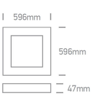 Plano Square LED Plafo, 40W, 3000K, 2550lm, IP40, alb