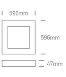 Plano Square LED Plafo, 40W, 6000K, 2850lm, IP40, alb