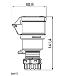 Priză CEE, 5 poli 16A 400V IP44, Quick connection