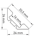 Profil aluminiu LBE, L-2000mm B-25mm H-25mm