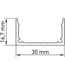 Profil aluminiu LBK (clipsuri pt profil LBS)