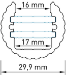 Profil aluminiu LBS, L=2000mm, Ø-29,9mm