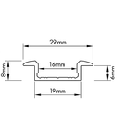 Profil aluminiu LBU, L-2000mm B-29mm H-8mm