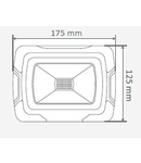 Proiector LED 20W, verde, 6400K,1400lm, reincarcabil,IP44