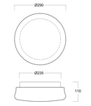 Rana 15W, 1500lm, 3000K, IP44, alb