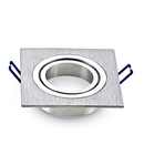 Recessed spot 1xGU10 square, brushed aluminium