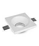 Recessed spot GU10 square, plaster, white, 123x123mm