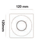 Recessed spot GU10 square, plaster, white, 123x123mm