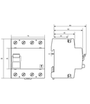 Residual current circuit breaker 40A, 4-p, 30mA, type F,G,V