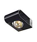 RETROSIX WALL QRB, wall lamp alu-brushed, black, max. 50W