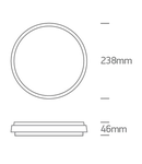 Rona Round LED 20W 3000K 1600lm, IP54, alb