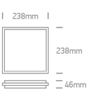 Rona Square LED 20W, 3000K, 1600lm, IP54,antracit