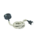 Rope Line II pendant lamp, E27, l=2m, negru