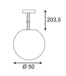 ROTOBALL E27 lampă pendul, alb plastic, E27, max.60W