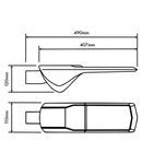 RUBINI LED 20W 2450lm 740, asymmetric, IP66, gray