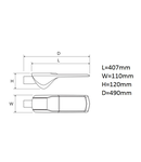 RUBINI LED 27W 3250lm 740, asimetric, IP66, gri