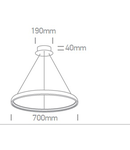 Sami LED, 40W, 2250lm, 3000K, 230V, IP20,negru