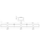 SARM-LINE F-LED 42W 4000K, 5350lm, Ra>80, alb, EVG, L=1500