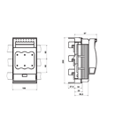 Separator măr. 00, cleme 70 mm², 160 A, pt. sistem de 60mm