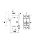 Separator modular pentru portfuzibile 10x38 1p+N 32A