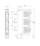 Separator vertical cu sigurante Neozed max.63A sistem 60mm