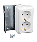 Set prize duble 16A, 250V c.a., cu sistem de montaj