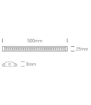 Shelf Strip LED 5W, 3000K, 375lm, 24V, 90°, IP20, SKIII