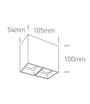 Sienna-II-S 2x7W, 2x550lm, 3000K, 100-240V, IP20, 36°, alb