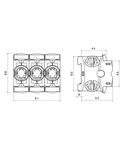 Soclu D02 / E18 / 3 poli cu protecţie borne, 63 A