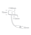 Swan SQ 3W, 150lm, 3000K, 100-240V, IP20, 36°, alb