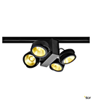 TEC KALU quad, black, 24°, 3000K, incl. 3-circuit adapter