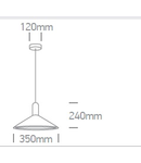 Tia, Pendant luminaire, 12W, E27, 100-240V, IP20, negru