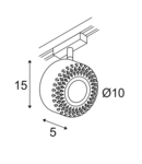 TOTHEE,reflector,2P,LED,alb,15°ptr. D-TRACK